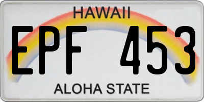 HI license plate EPF453