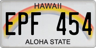 HI license plate EPF454