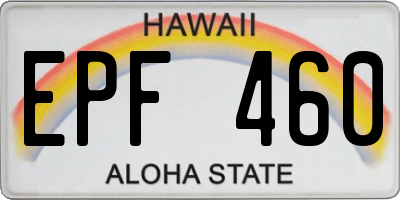 HI license plate EPF460
