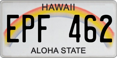 HI license plate EPF462