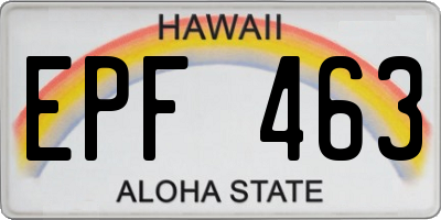 HI license plate EPF463