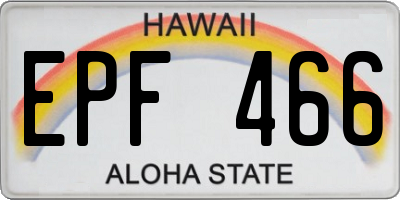 HI license plate EPF466
