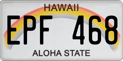 HI license plate EPF468
