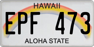 HI license plate EPF473
