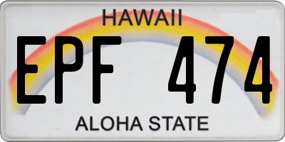 HI license plate EPF474