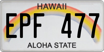 HI license plate EPF477