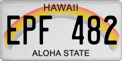 HI license plate EPF482