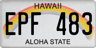 HI license plate EPF483