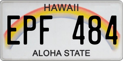 HI license plate EPF484