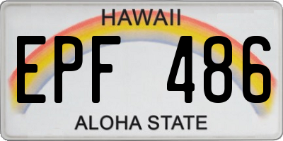 HI license plate EPF486