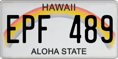 HI license plate EPF489