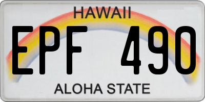 HI license plate EPF490