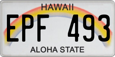 HI license plate EPF493