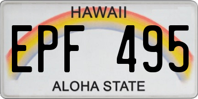 HI license plate EPF495