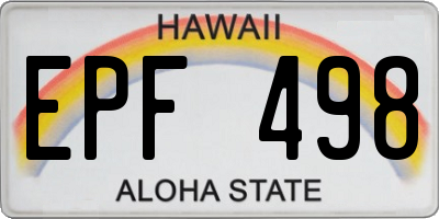 HI license plate EPF498