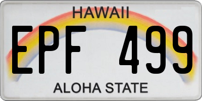 HI license plate EPF499
