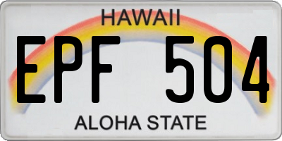 HI license plate EPF504