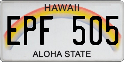 HI license plate EPF505