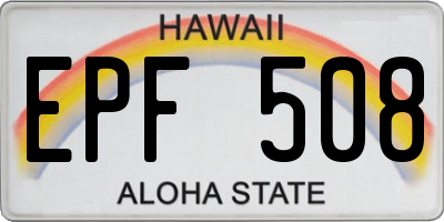 HI license plate EPF508