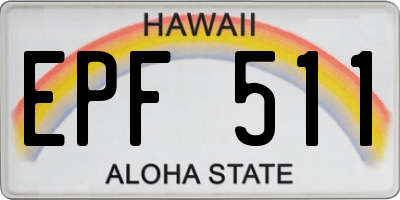 HI license plate EPF511