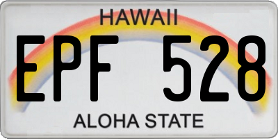 HI license plate EPF528