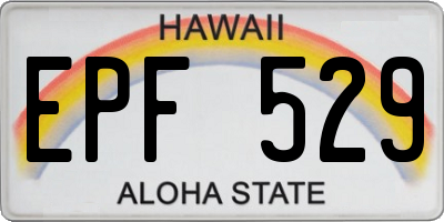 HI license plate EPF529