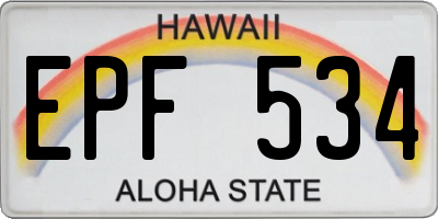 HI license plate EPF534