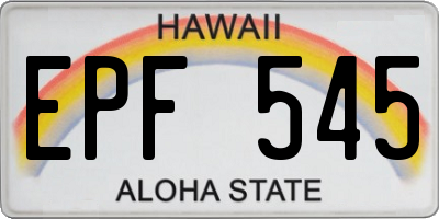 HI license plate EPF545