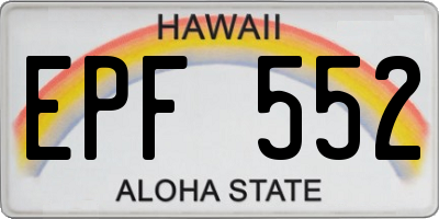 HI license plate EPF552