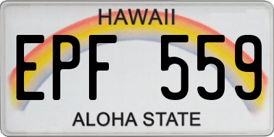 HI license plate EPF559
