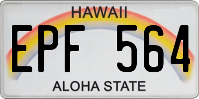 HI license plate EPF564