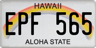 HI license plate EPF565