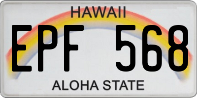 HI license plate EPF568