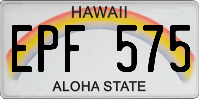 HI license plate EPF575
