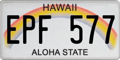 HI license plate EPF577