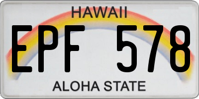 HI license plate EPF578