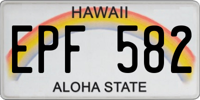 HI license plate EPF582