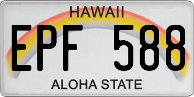 HI license plate EPF588