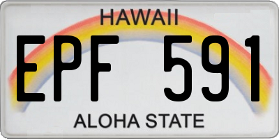HI license plate EPF591