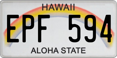 HI license plate EPF594