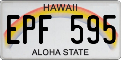 HI license plate EPF595