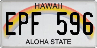 HI license plate EPF596