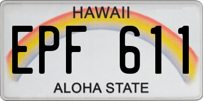 HI license plate EPF611