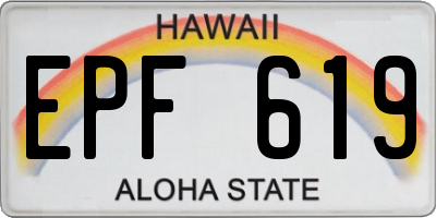 HI license plate EPF619
