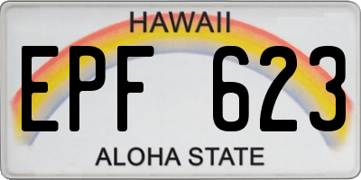 HI license plate EPF623