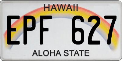 HI license plate EPF627