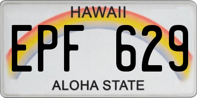 HI license plate EPF629