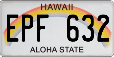 HI license plate EPF632