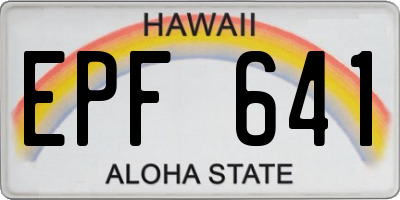 HI license plate EPF641