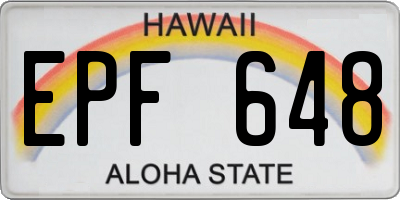 HI license plate EPF648